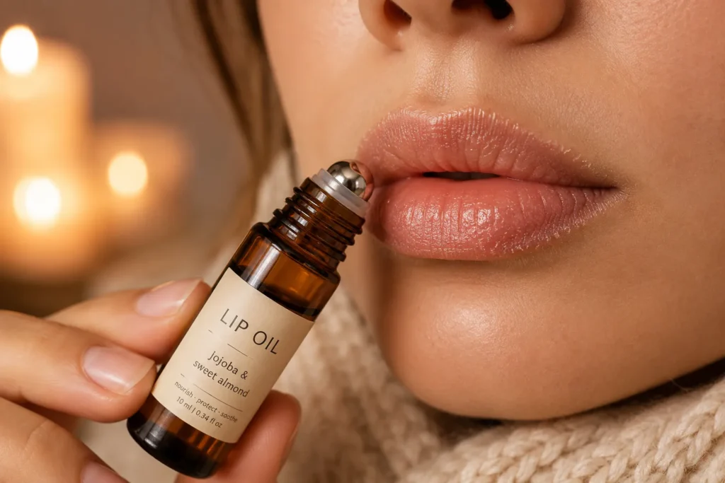 12 Jojoba Oil Benefits for Healthy Glowing Skin 11 Jojoba oil rollerball for treating dry, cracked lips