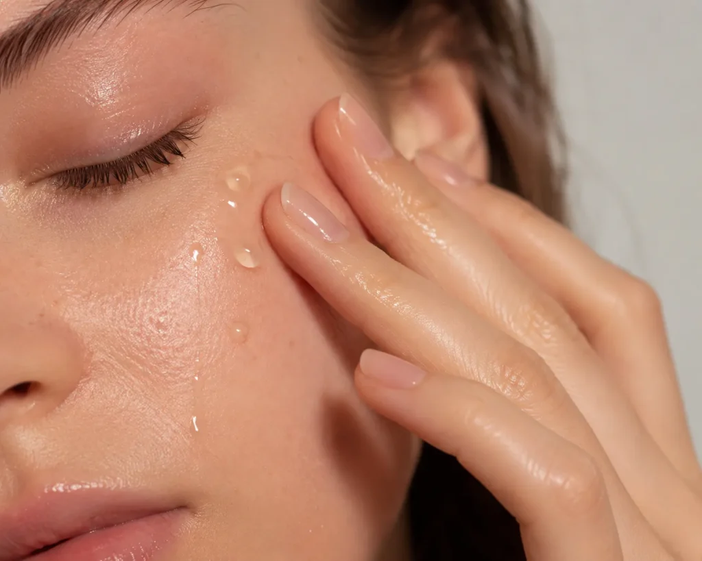 12 Skin Concern Secrets for a Healthy Glow 3 Water based serum applied to damp skin for better hydration absorption