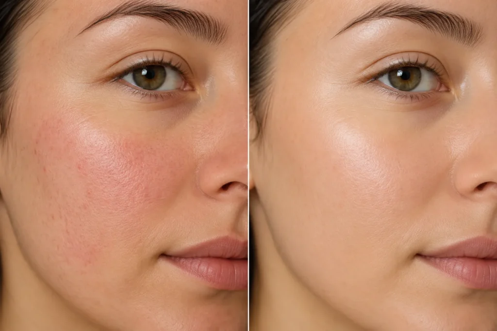 10 Sunscreen Ads Every Beauty Fan Will Love 3 Before and after comparison of skin texture with consistent sunscreen use