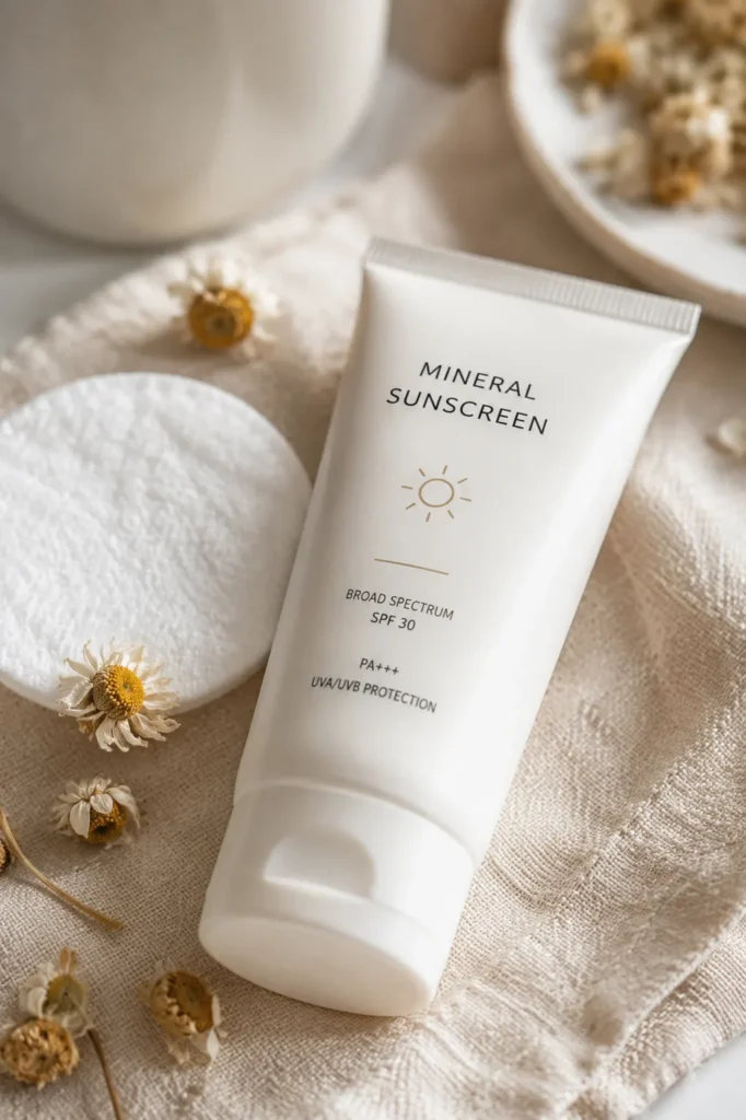 10 Sunscreen Aesthetic Essentials for a Daily Glow 5 Mineral sunscreen tube for sensitive skin with zinc oxide formula