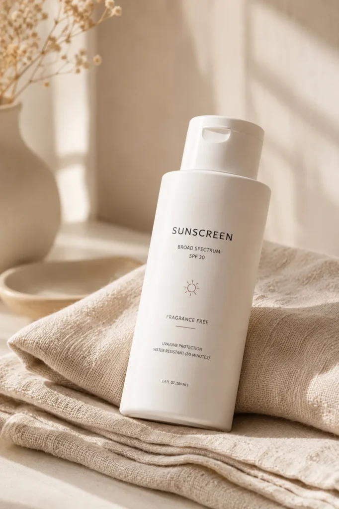 10 Sunscreen Aesthetic Essentials for a Daily Glow 9 Fragrance free sunscreen bottle for sensitive skin daily use