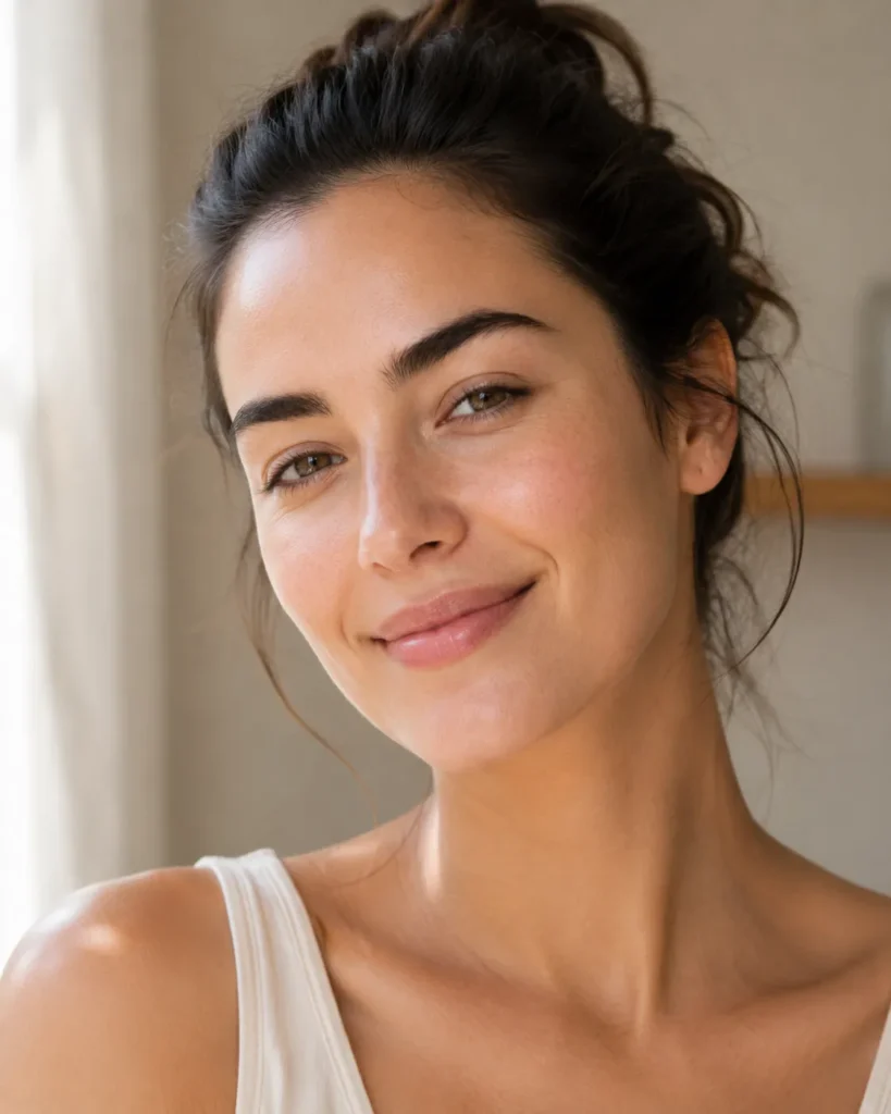 14 Sun Cream Benefits for Beautiful, Healthy Skin 15 Natural, no makeup portrait of a woman with a healthy glow