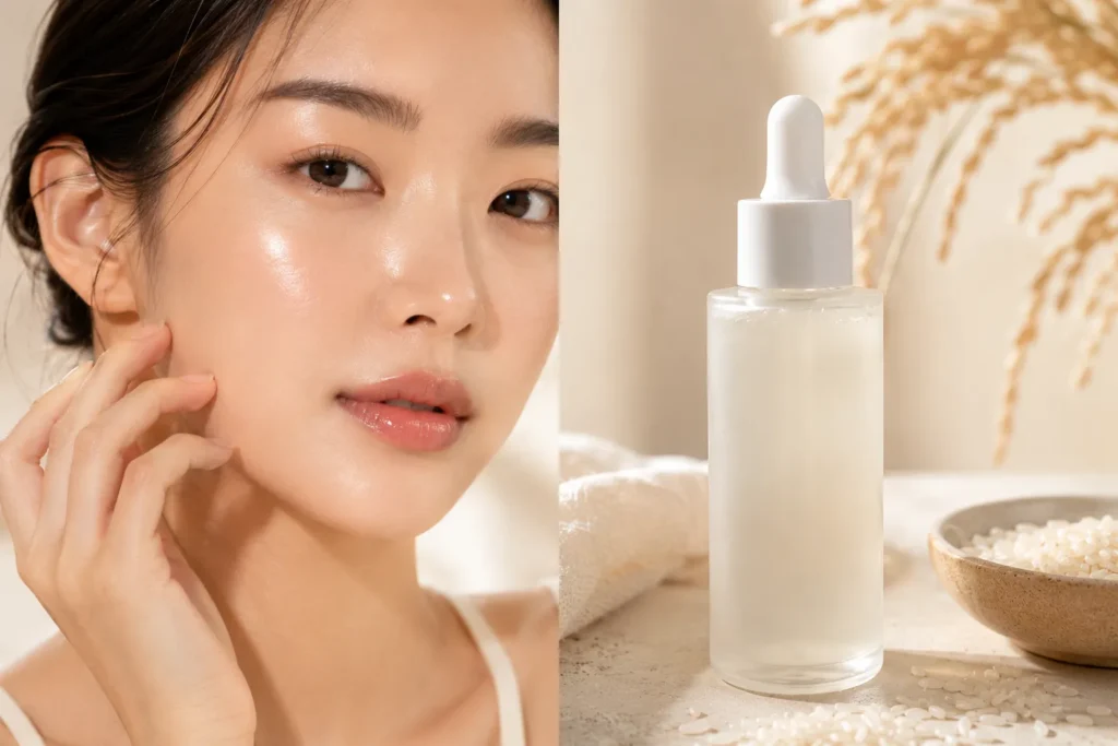 10 Essence Choices for Brighter Skin Fast 4 Rice water essence promoting healthy glowing skin.