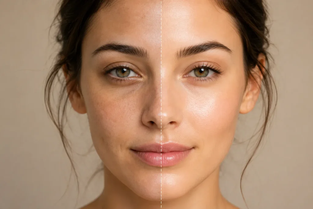 10 Healthy Skin Routines to Wake Up Glowing Daily 10 Healthy skin transformation showing improved radiant glowing complexion