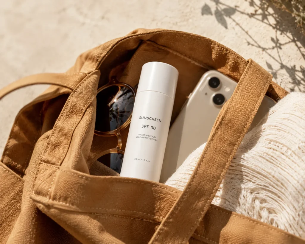 10 Sunscreen Aesthetic Essentials for a Daily Glow 6 Travel size sunscreen bottle for on the go SPF reapplication