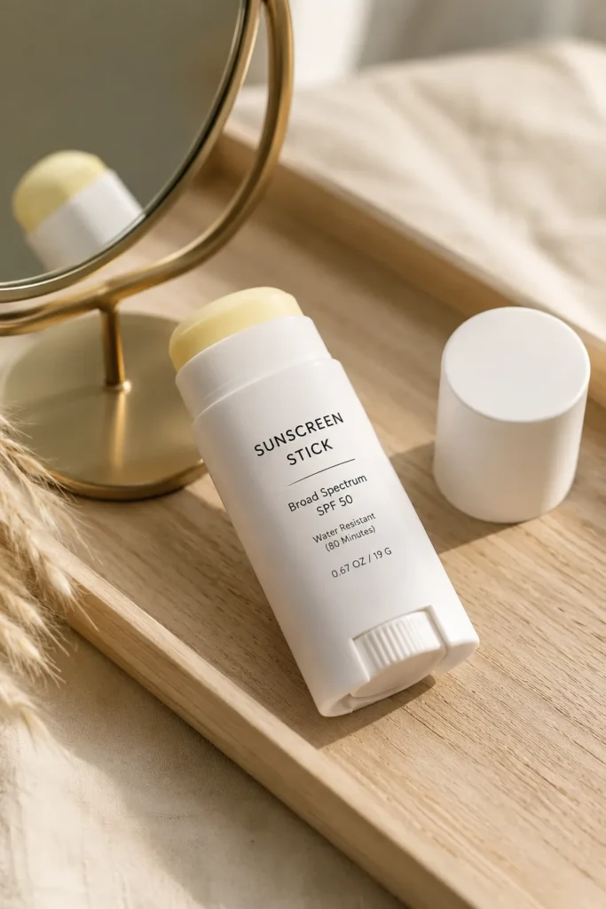 10 Sunscreen Aesthetic Essentials for a Daily Glow 10 Sunscreen stick for quick, mess free SPF reapplication