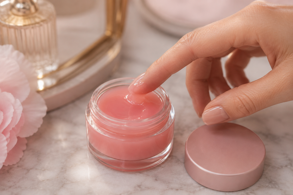 10 Lip Moisturizer Favorites for Everyday Beauty 4 Pink tinted overnight lip mask jar for deep lip hydration