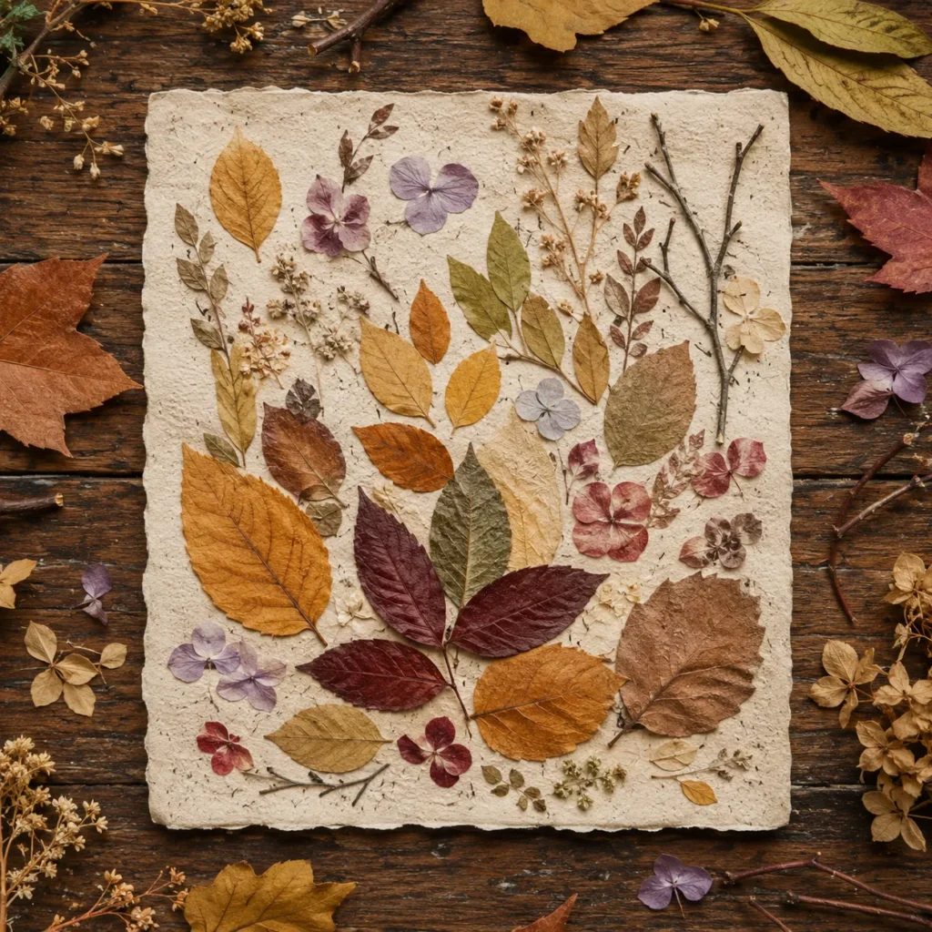 12 Kids Activities That Spark Creativity at Home Today 8 Nature collage made from pressed leaves and flower petals
