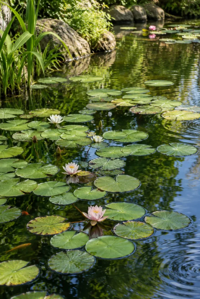 10 Nature Water Views That Feel Pure and Peaceful 8 Pond covered in lily pads with green reflections