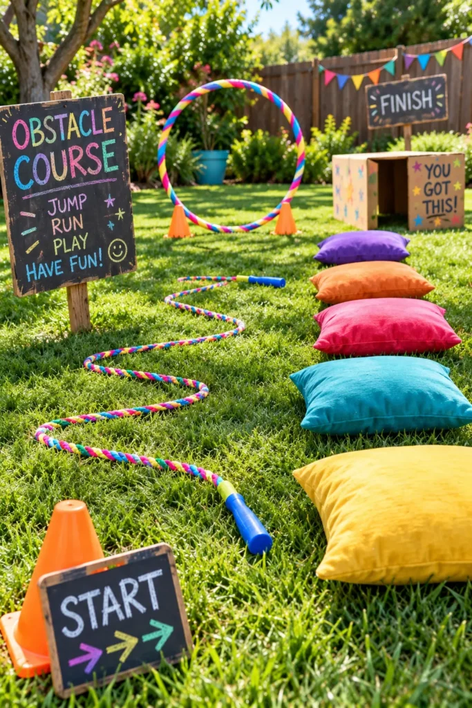 12 Outdoor Fun Activities Everyone Will Love 7 DIY backyard obstacle course using household items