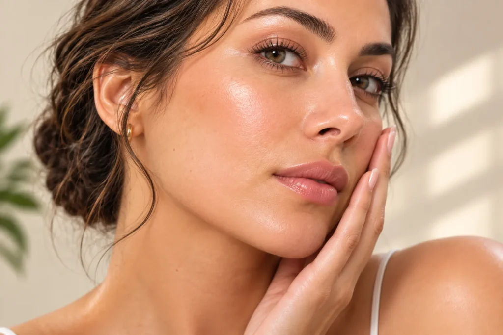 10 Skin Issues That May Reveal Hidden Problems 7 Close-up of cheekbones with soft, even skin tone