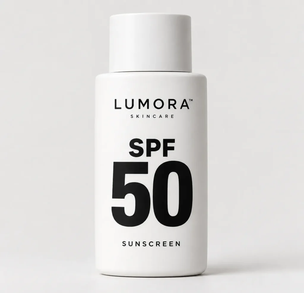 11 Sunscreen Packaging Design Ideas for Modern Brands 11 Minimalist typography sunscreen bottle with large SPF number