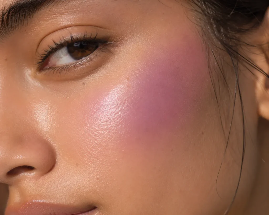 12 Ultra Violet Ideas That Look Bold and Beautiful 8 Cheeks with a softly blended ultra violet cream blush
