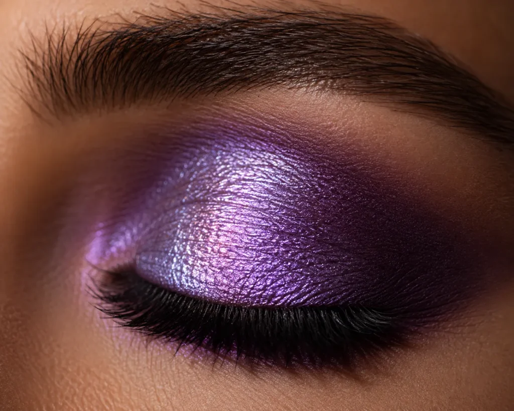 12 Ultra Violet Ideas That Look Bold and Beautiful 12 Eyelid wearing a shimmering ultra violet duochrome eyeshadow