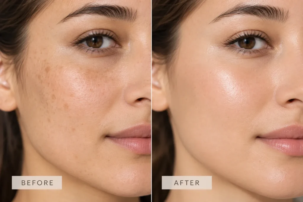 12 Mineral Sunscreen Benefits Your Skin Will Love Today 10 Before and after comparison of skin tone with consistent sunscreen use
