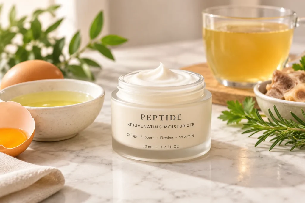 10 Anti Aging Moisturizer Secrets for a Youthful Glow 5 Peptide anti aging moisturizer jar with natural collagen-supporting ingredients