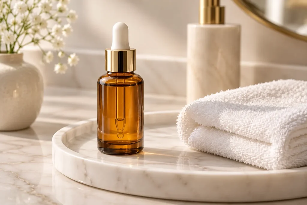 10 Dermatologist Tested Beauty Picks Worth Trying 5 Amber glass dropper bottle of low percentage retinol serum