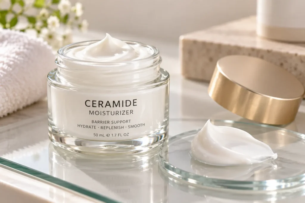 10 Face Hydration Tips for Soft, Glowing Skin 11 Ceramide moisturizer jar for repairing the skin barrier