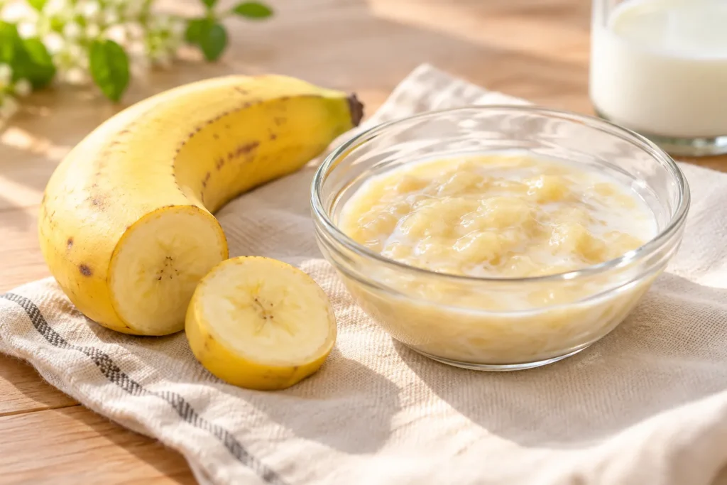 10 Milk Moisturizer Ideas for Naturally Soft Skin 9 Mashed banana and milk mask for smooth hydrated skin