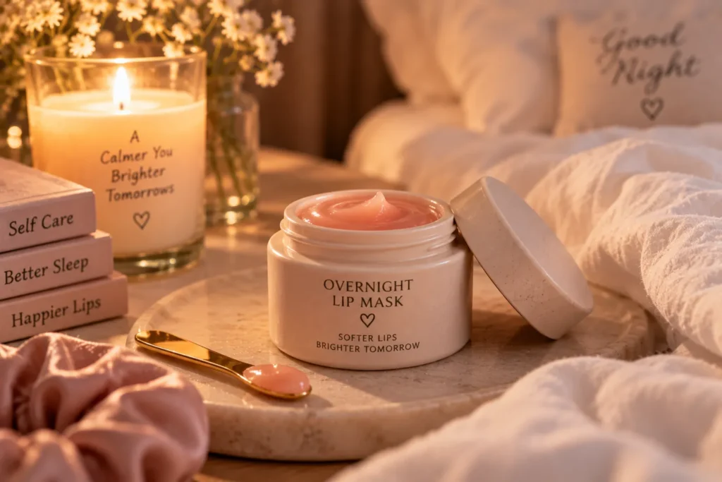 10 Nourishing Lip Balm Ideas for Softer, Healthier Lips 11 Overnight lip mask pot with candle for intensive lip repair