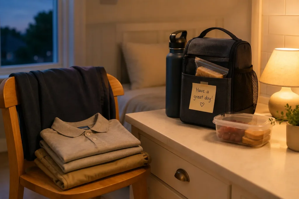 10 New Tricks That Make Everyday Life Less Stressful 5 Outfit and lunch prepped the night before to reduce morning stress
