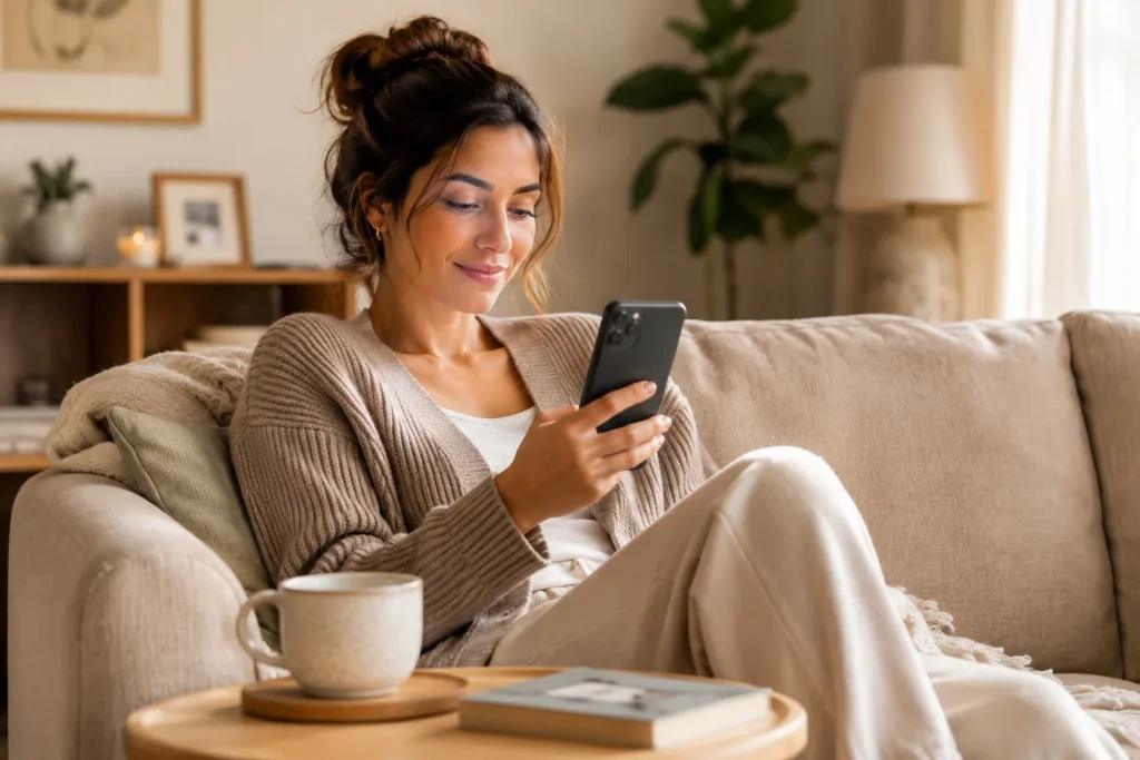 10 New Tricks That Make Everyday Life Less Stressful 7 Woman relaxing at home after choosing to say no to an extra commitment
