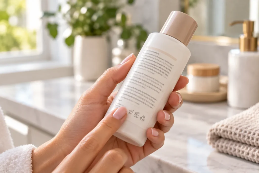 10 Quick Guide Tips You Need to Know Today 9 Skin care product label being read closely for ingredients