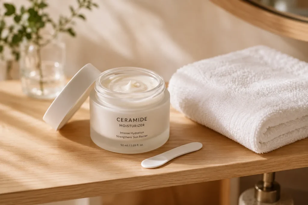 10 Skin Protection Secrets for a Youthful Glow 5 Ceramide moisturizer jar for skin barrier repair