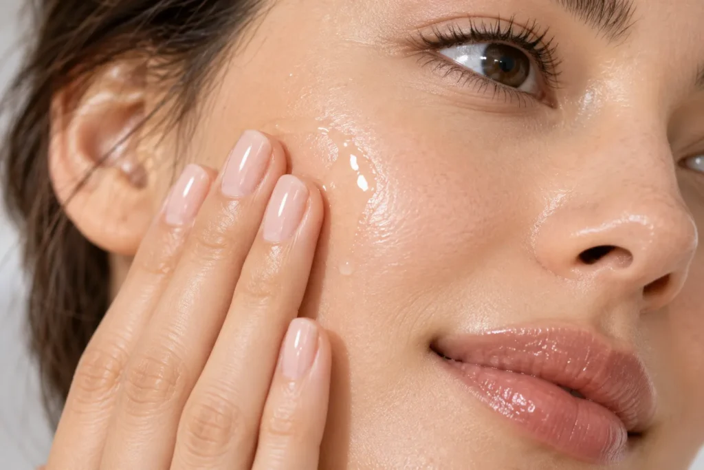 10 Quick Guide Tips You Need to Know Today 8 Serum being pressed gently into skin with fingertips