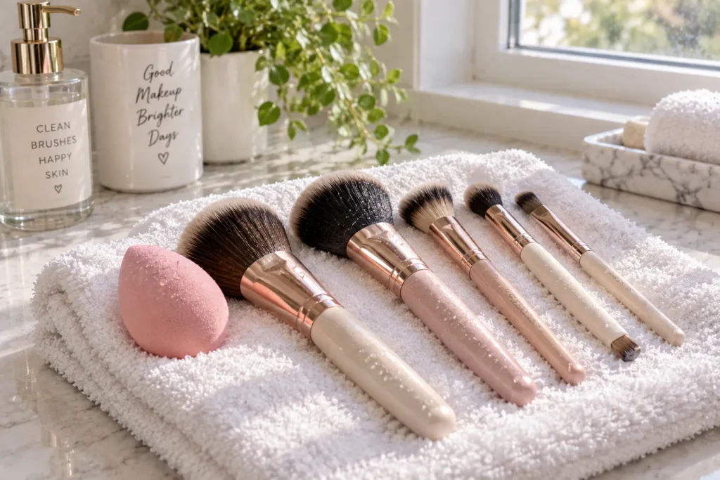 10 Quick Guide Tips You Need to Know Today 10 Makeup sponge being rinsed clean under running water