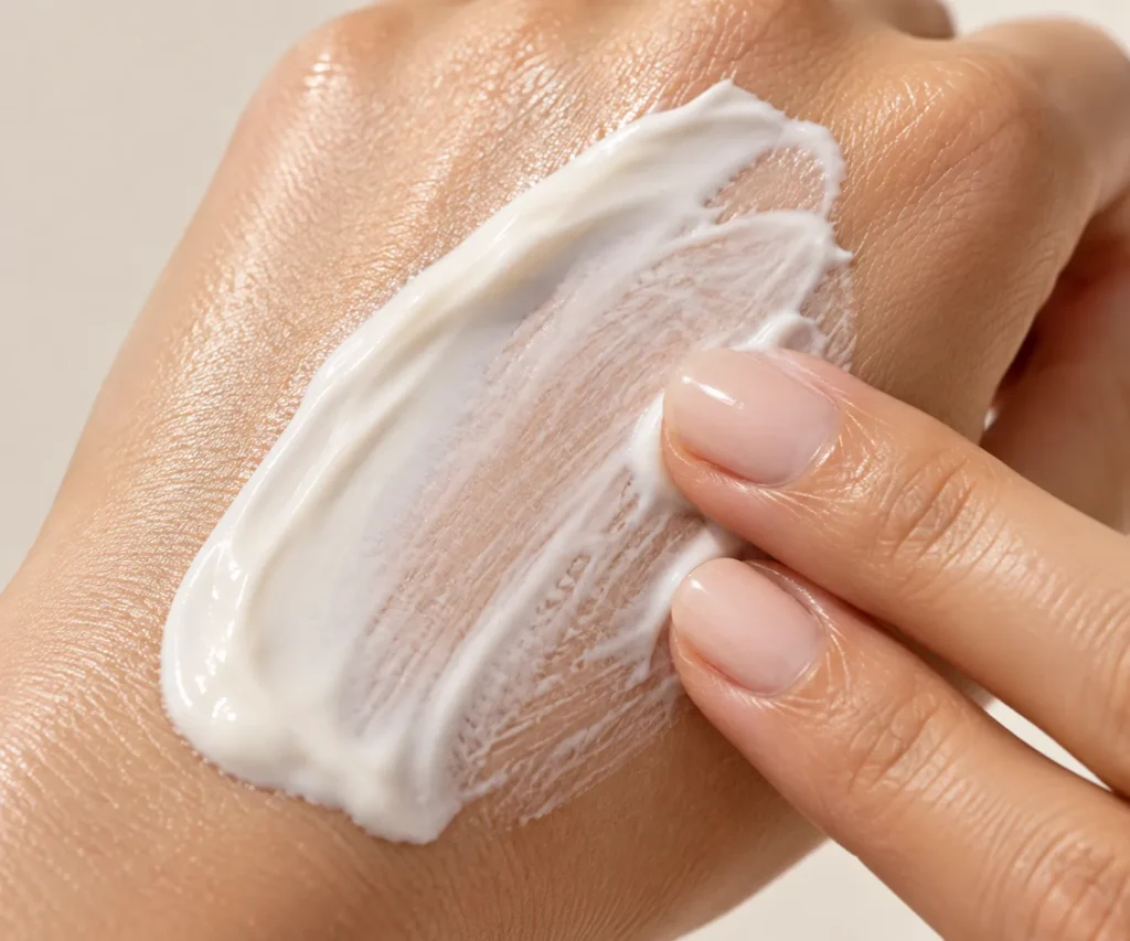 10 Sun Protection Lotion Ad Ideas That Actually Convert 6 Close up of sunscreen texture blending into skin