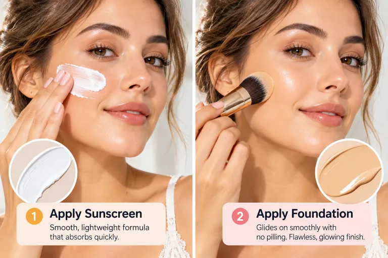 10 Sunscreen Cream Advertisement Ideas That Get Clicks 8 Sunscreen applied followed by makeup blending smoothly without pilling