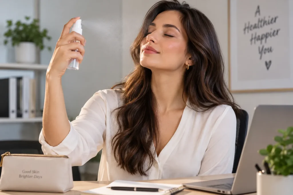 10 Face Hydration Tips for Soft, Glowing Skin 8 Travel size hydrating face mist spray for on the go skin care