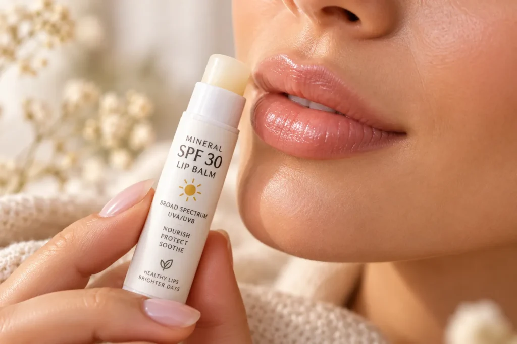 10 Best Lip Sunscreen Tips for Everyday Protection 4 Mineral SPF lip balm for sensitive chapped lips