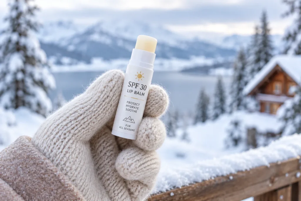 10 Best Lip Sunscreen Tips for Everyday Protection 6 SPF lip balm stick used during cold winter weather