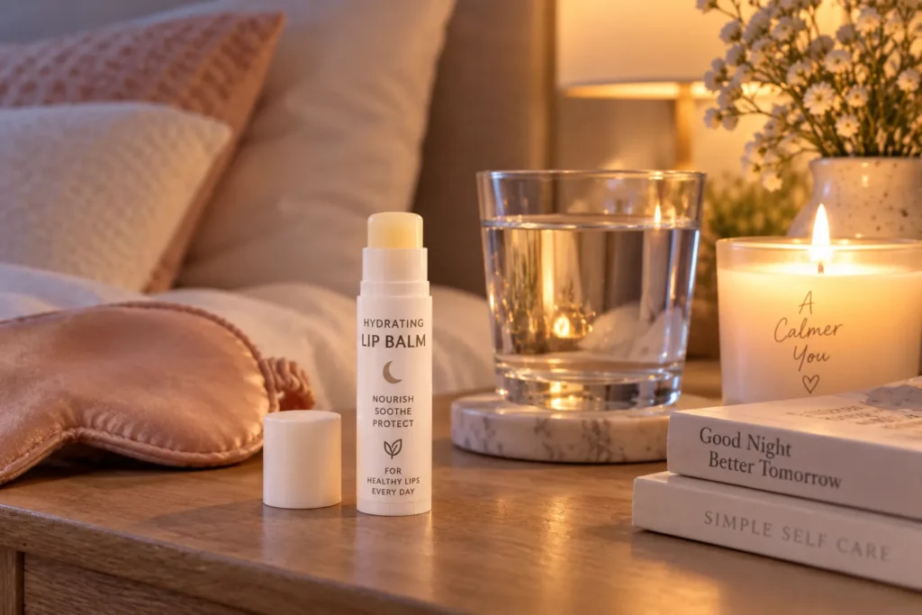 10 Best Lip Sunscreen Tips for Everyday Protection 8 Hydrating lip balm as part of evening skin care routine