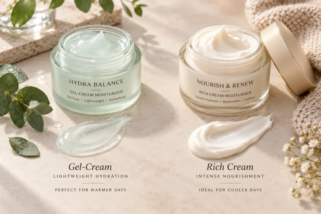 10 Anti Aging Moisturizer Secrets for a Youthful Glow 8 Lightweight gel moisturizer and rich cream moisturizer for different seasons