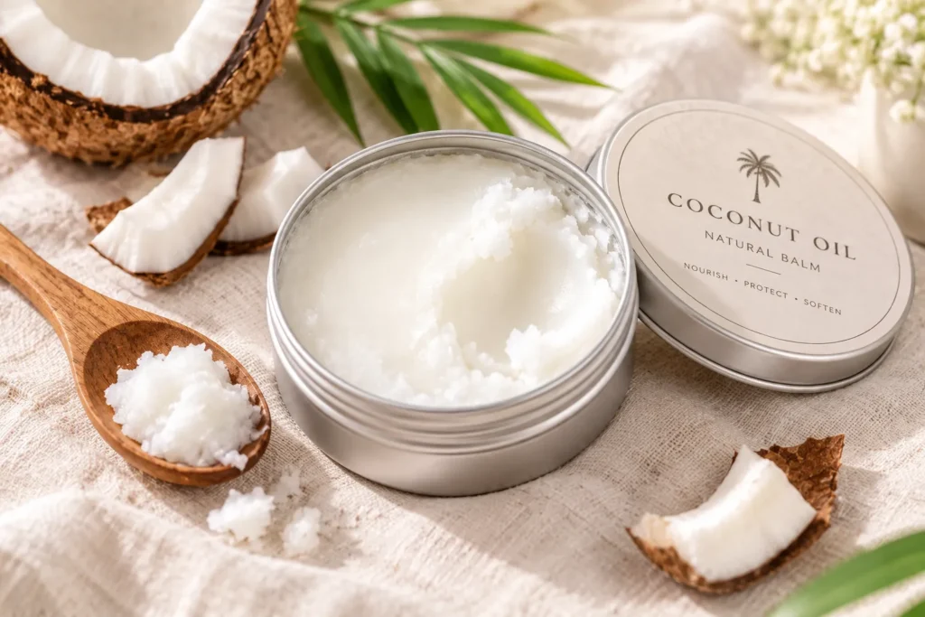 10 Nourishing Lip Balm Ideas for Softer, Healthier Lips 4 Solid coconut oil lip balm tin for everyday softness