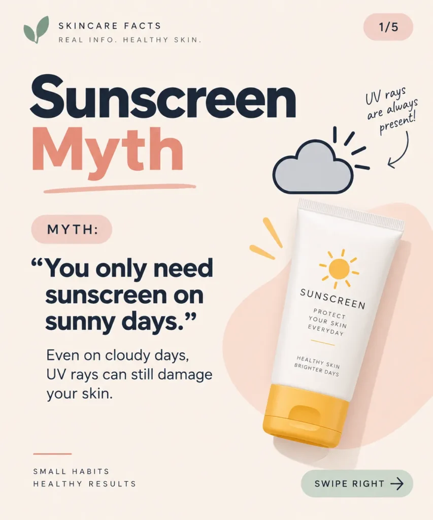 10 Sun Protection Lotion Ad Ideas That Actually Convert 11 Myth busting carousel slide about sun protection facts