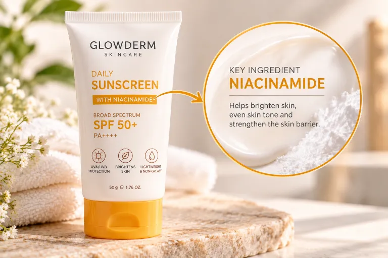10 Sunscreen Cream Advertisement Ideas That Get Clicks 7 Sunscreen bottle with graphic highlighting one key active ingredient
