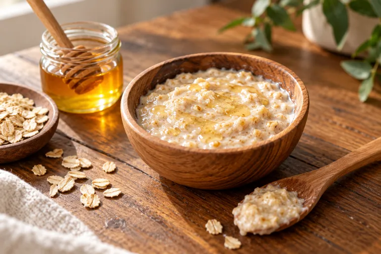 10 Creative Photo Backgrounds for Better Pictures 9 Wooden bowl of natural face mask with a spoon on a warm wood table